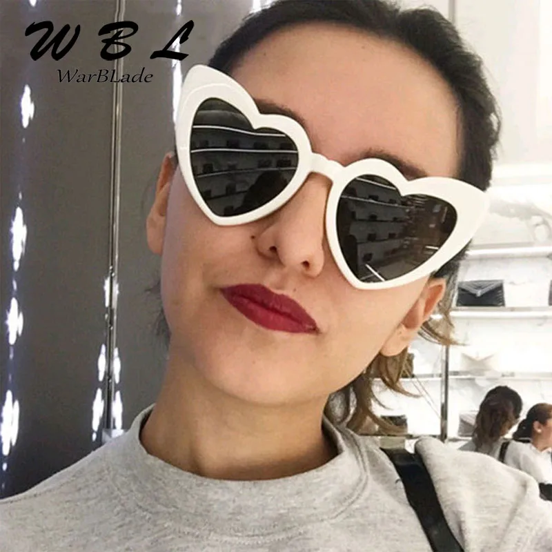 

WarBLade Classic Cute Heart Sunglasses Women Frame Heart Cat Eye Women Sunglasses Luxury Shade Brand Fashion Eyewear Female