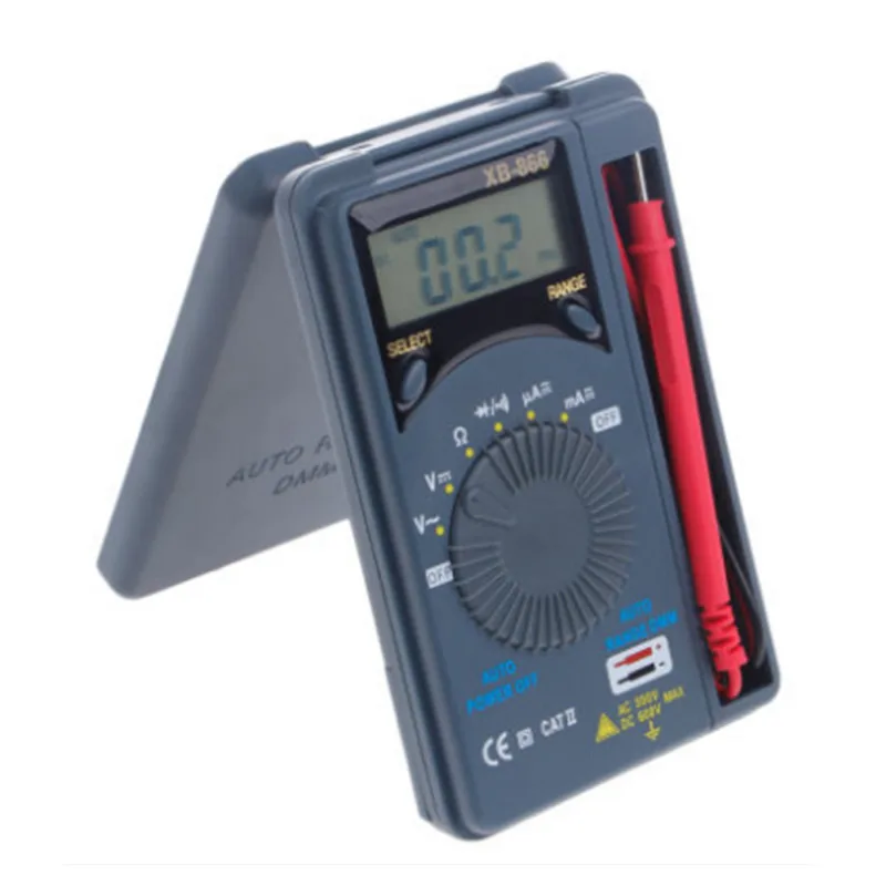 Thả Tàu XB866 Mini Phạm Vi Tự Động LCD Vôn Kế Bút Thử Dụng Cụ Kỹ Thuật Số 600V DC/500V AC 1999 Overrange bảo Vệ