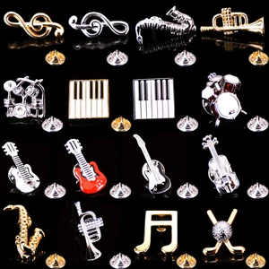 高品質の音楽ブローチ新しいサックスドラムドラムバイオリンブローチメンズとレディースのウェディングシャツスーツジーンズラペルバッジピンギフト 10ベストセールスピンバイオリン-10