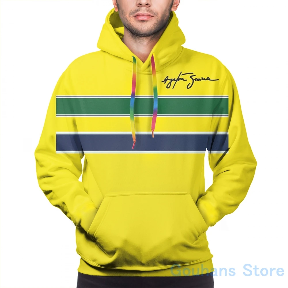 Mens Hoodies Sweatshirt for women funny Ayrton Senna STRIPES print Casual hoodie Streatwear