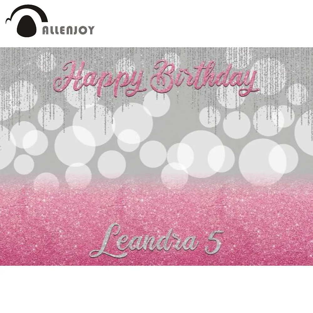 Allenjoy-telón de fondo de feliz cumpleaños para mujer, Fondo de fotografía con purpurina brillante, arena brillante, dulce, 16 niñas, decoración de fiesta