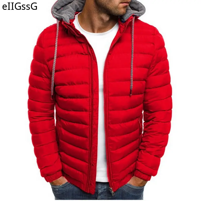 2021 Winter New Hooded Cotton Jacket Thicken Jacket Men's Warm Lightweight Windbreaker Jacket Casual New Men's Windproof Jacket