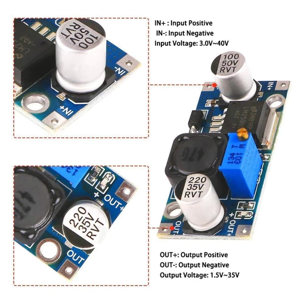 5 Pcs DC-DC LM2596 LM2596S 4-35V Verstelbare Step-Down Power Dc Naar Dc 3A Max Uitgang 1.23V-30V Verstelbare Supply Module