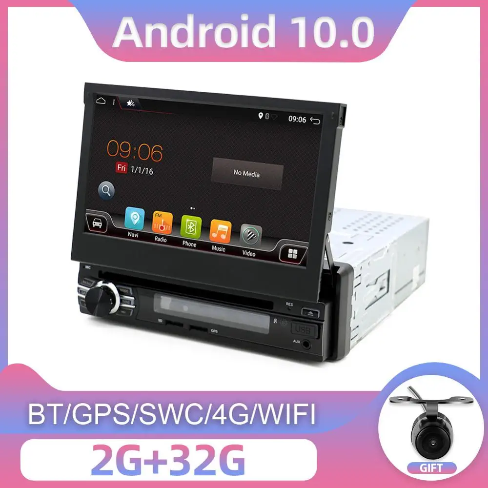 GPS Navigation Autoradio Car Stereo Audio Car Multimedia Player Android 10 DVD Player BT AUX Wifi Camera SWC PC DAB 2+32G