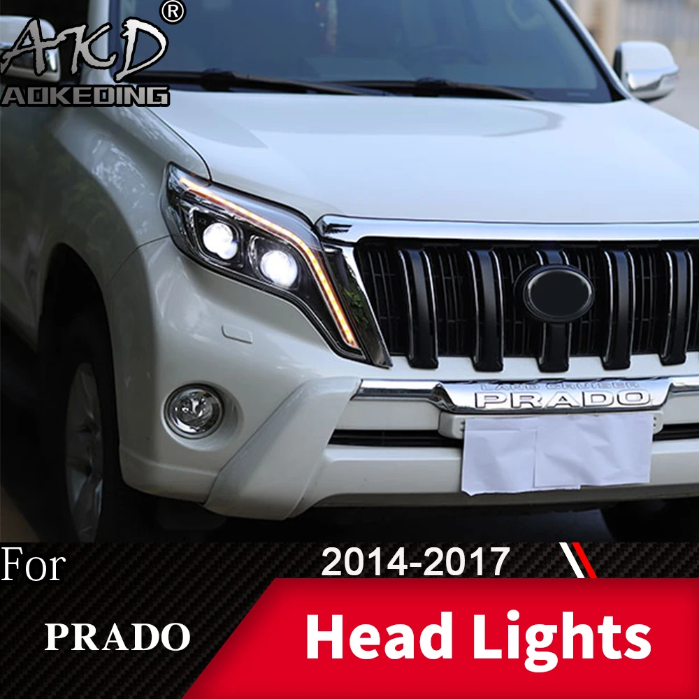 

Head Lamp For Car Prado 2013-2017 Headlights Fog Lights Day Running Light DRL H7 LED Bi Xenon Bulb Prado Car