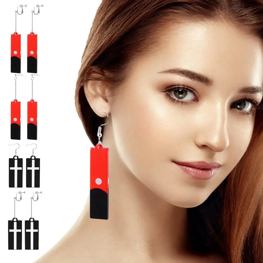 Japanese Fashion Drop Dangle Earrings Cosplay Party Stud Earrings Ear Clip Acrylic Earrings 2021 Trend For Women Men Peripheral