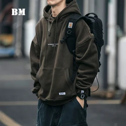 Plus ขนาด Harajuku คุณภาพสูงขนแกะบาง Hoodie ญี่ปุ่น Streetwear Hip Hop เสื้อผู้ชายเสื้อผ้าคู่เสื้อกันหนาว