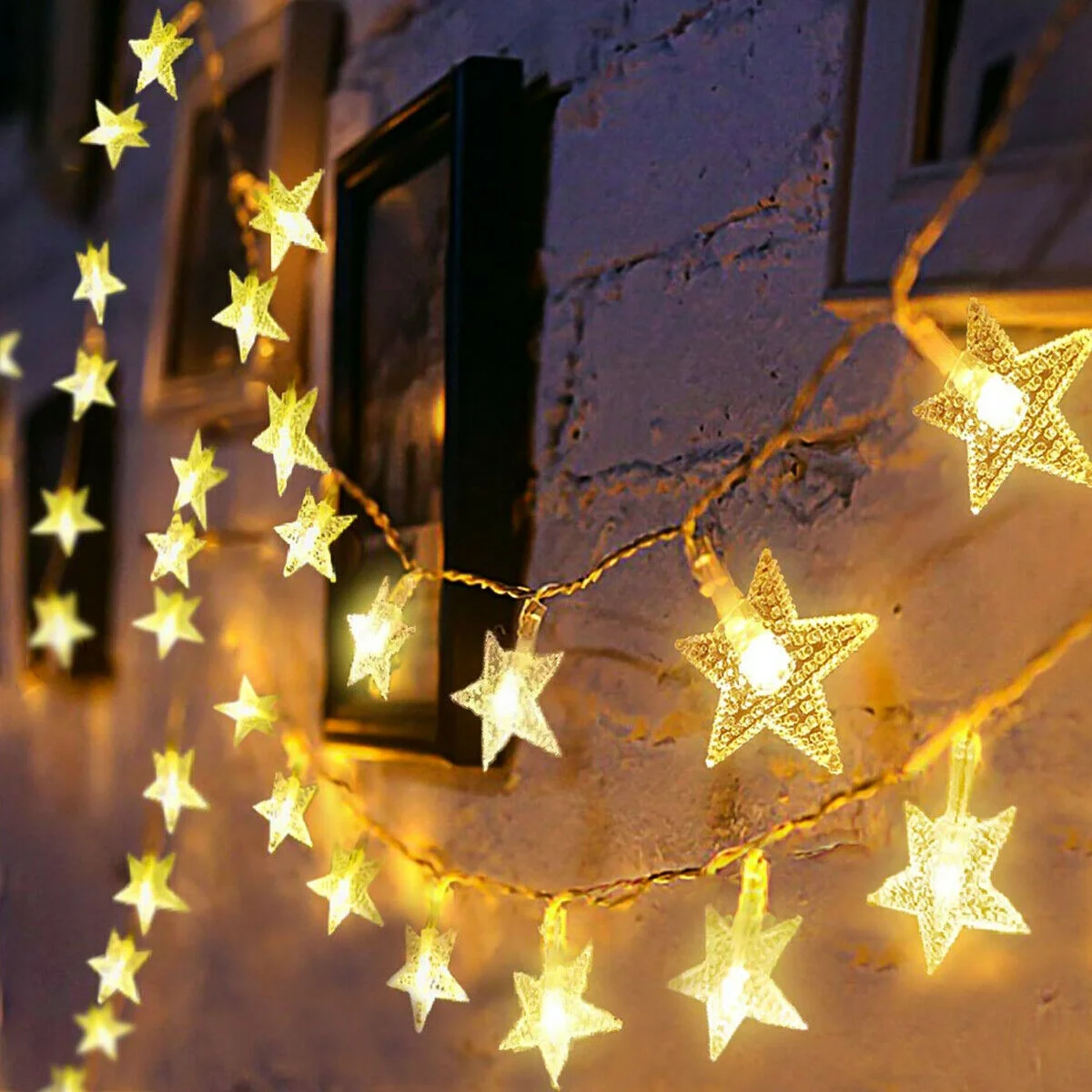 LED Garland Holiday Star String Fairy Lights Hanging Ornaments Christmas Tree Decorations for Home Party Christmas Decorations