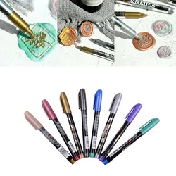 Bolígrafo de dibujo de resina epoxi acrílica, rotulador permanente metálico, bolígrafo de punta de Graffiti para molde de joyería DIY, 8 colores por juego
