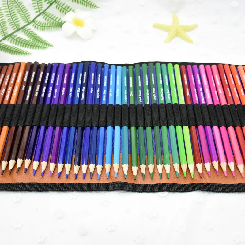 50 color colored pencils set kit with portable slot case  pencil sharpener, mixed color soluble drawing sketch 50 colors pencil