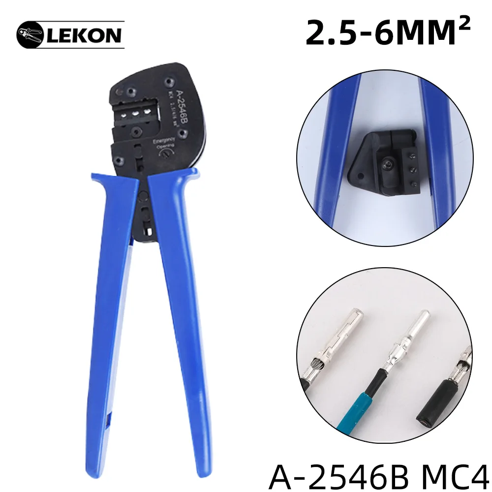 

Crimping Pliers PV Line Pressing Pliers Capacity 2.5/4/6mm2 14-10AWG Solar Connector Labor-Saving Tools A-2546B MC4