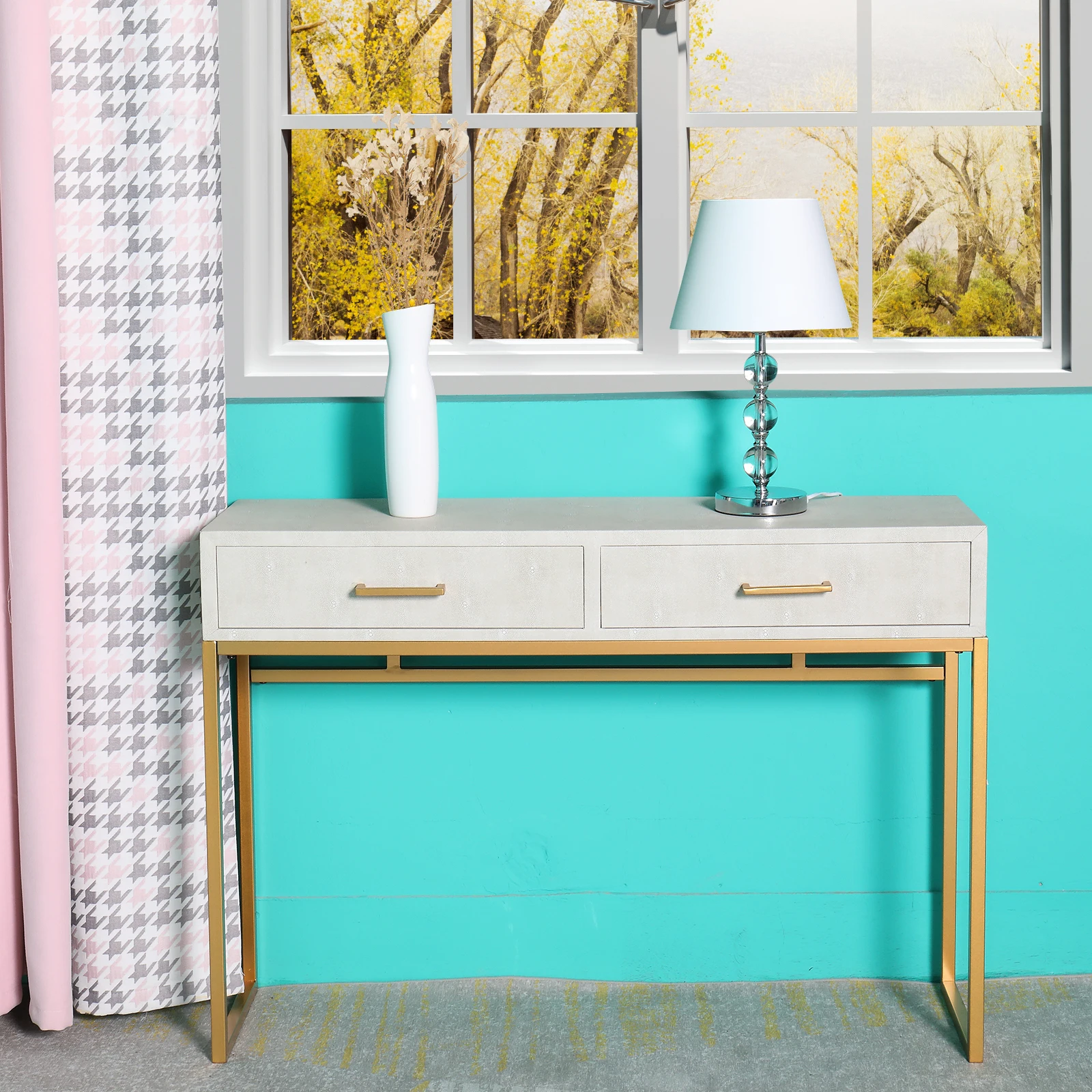 FCH Crocodile Leather Table Beige