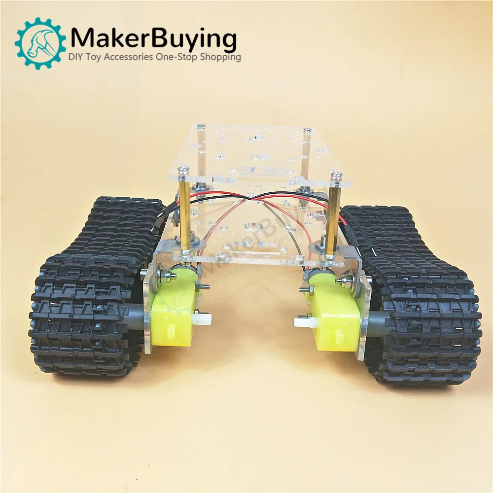 Double layer economical robot tank chassis acrylic TT motor 3-9v tracked car intelligent car chassis