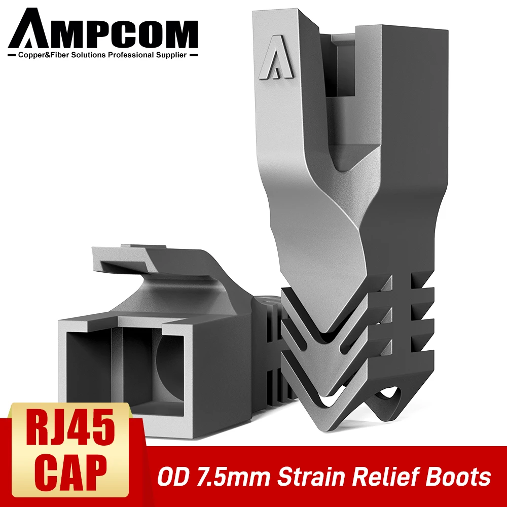 AMPCOM Ethernet Netwerkkabel Trekontlasting Laarzen Kabel RJ45 Connector Plug Covers 6.5/7.5/8.0mm voor CAT8 CAT7 CAT6A CAT6 CAT5E
