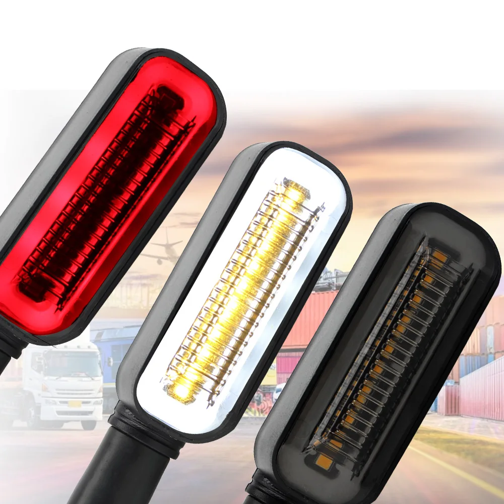 

12 LED Signal Lamp Universal Motorcycle Turn Signal Lights 2 in 1 Blinker Tail Lamp DRL Flowing Water Signals