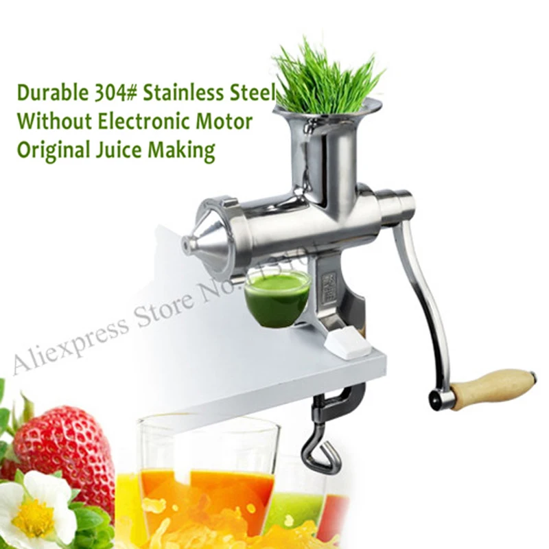 Stainless Steel Squeezer Manual Wheat Grass Juicer Barley Grass Juicing Extractor High Juicing Yield Fruits Vegetable Tool