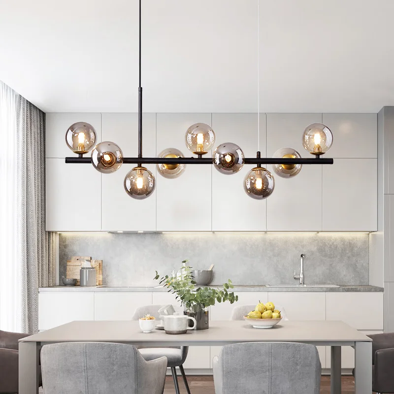 

Nordic gold modern chandelier G9 metal chandelier for Kitchen Glass Ball Lamp Simplicity Decoration home interior lighting