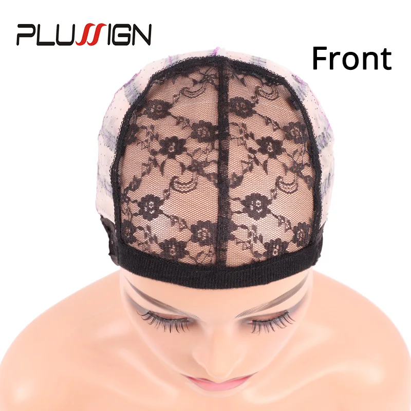 1 Teile/los 2 Teile/los Auflösen Perücke Kappe Mit Verstellbaren Riemen S M L Dome Kappen Kunststoff Haar Netze Plussign Perücke, der Basis Mesh Perücke Kappe – Detail 1