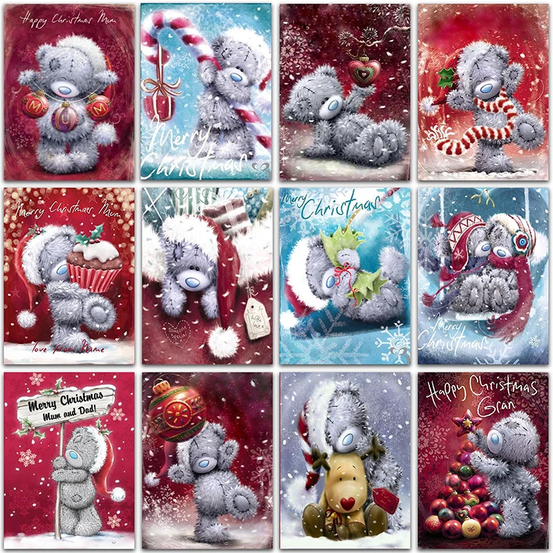 5D pittura diamante fai da te natale Tatty Teddy bear deer LOVE gift Home Decor Full Square & Round mosaico ricamo punto croce