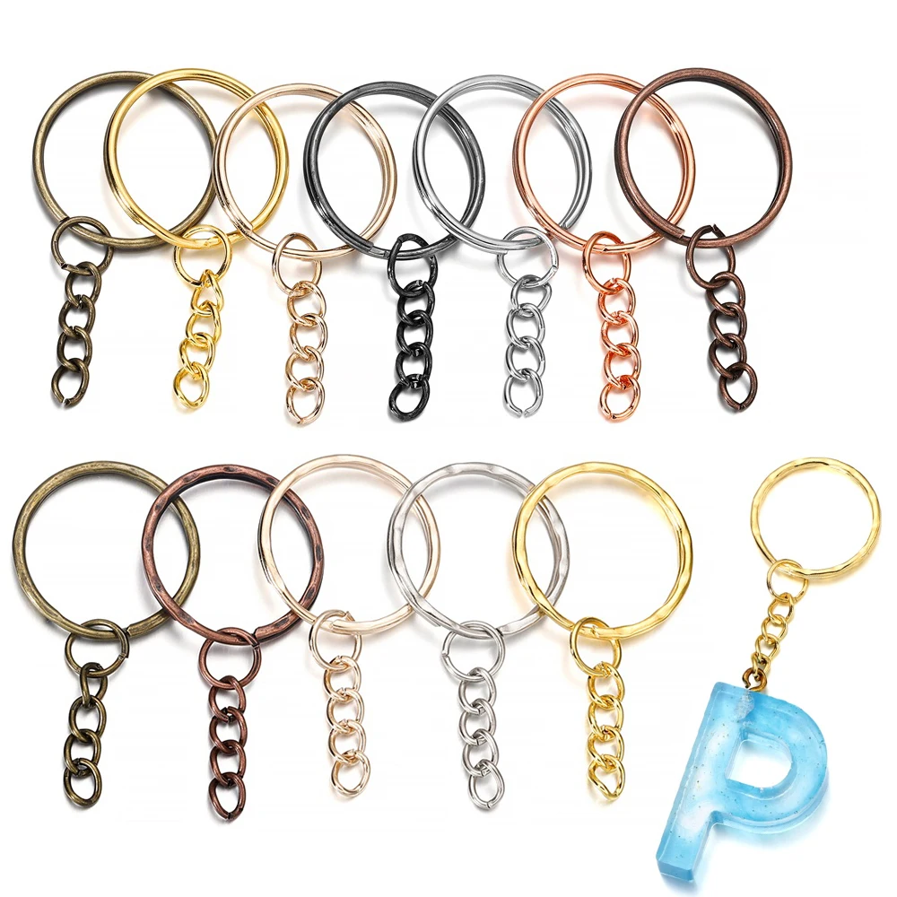 10Pcs/Lot 25mm Key Ring Key Chain Gold Color Rhodium Round Split Keychain Keyrings for DIY Jewelry Making Findings Accessories