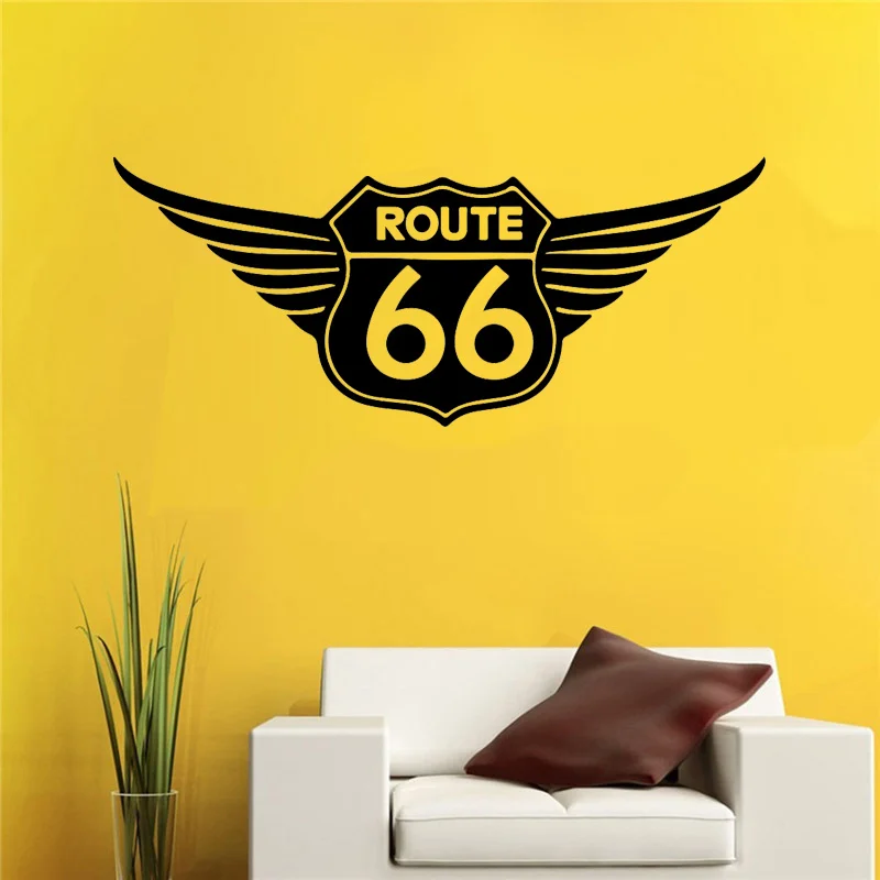 

Route 66 Sign Wing Wall Car Laptop Decal Garage Compute Fly Route 66 Number Road Car Window Wall Sticker Vinyl Decor
