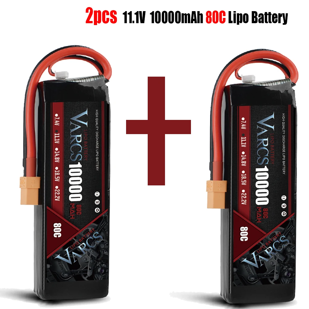 2 sztuk VARCS akumulatory litowo-fosforowe 2S 7.4V 11.1V 10000mAh 80C/160C dla RC samochód Off-samochód zabawka ciężarówka łodzie salash części do