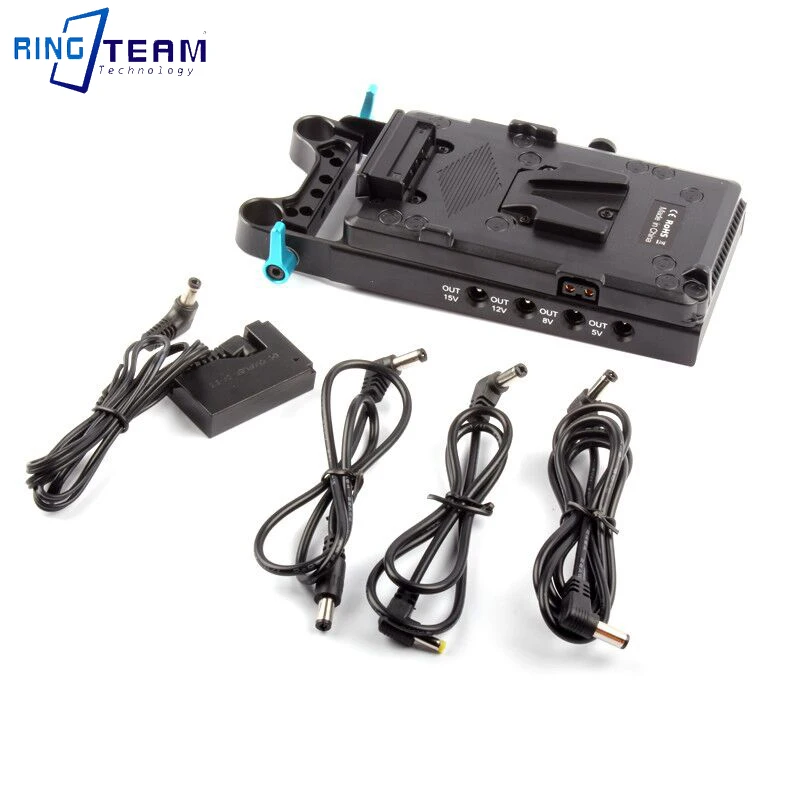 LP-E12 Dummy Battery DR-E15 DC Coupler+ V Mount Plate for Canon EOS Rebel SL1 100D Digital Camera