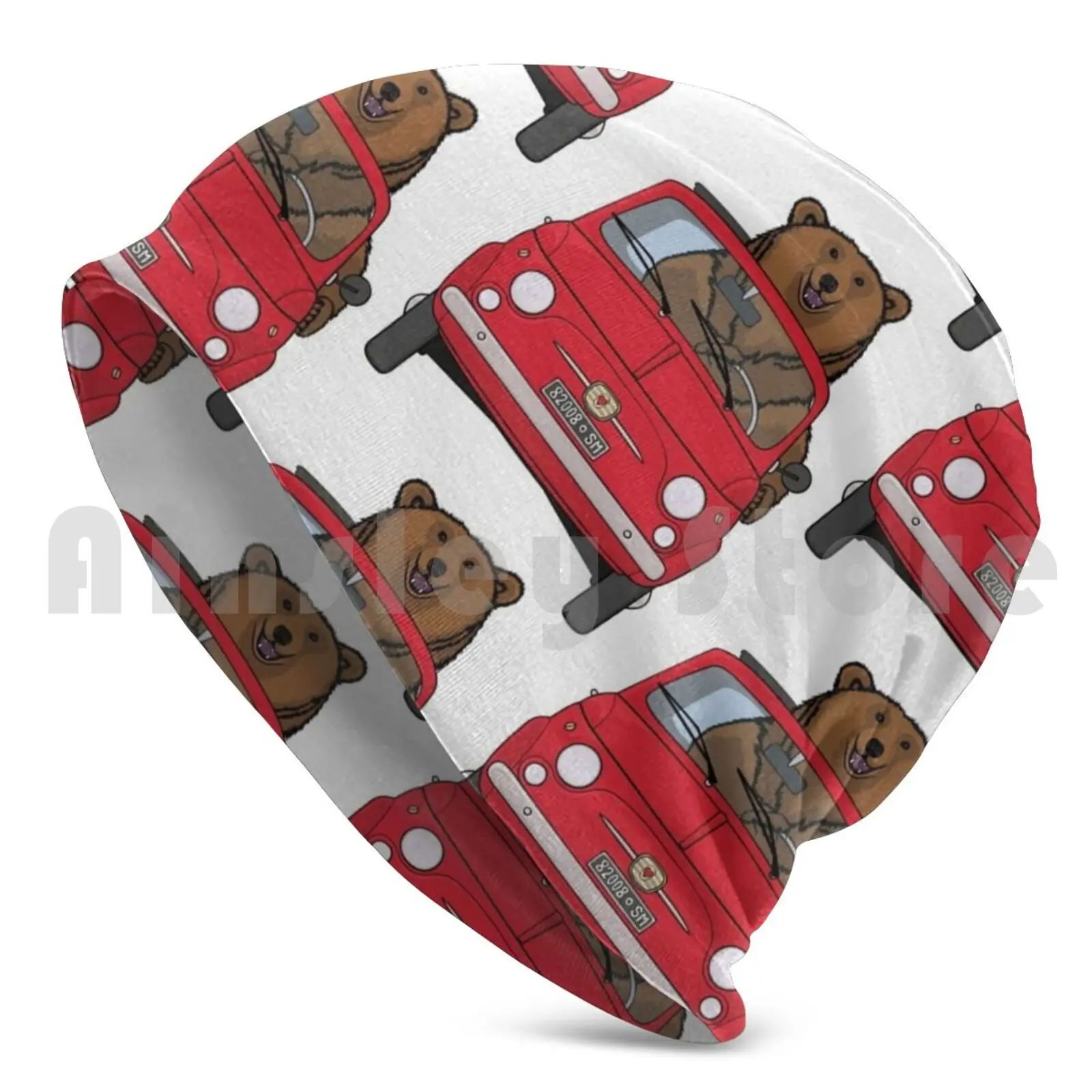 Bear In A Red Classic 500 Beanies قبعة صوفية مريحة كلاسيكية حمراء 500 500 قديمة عتيقة قديمة