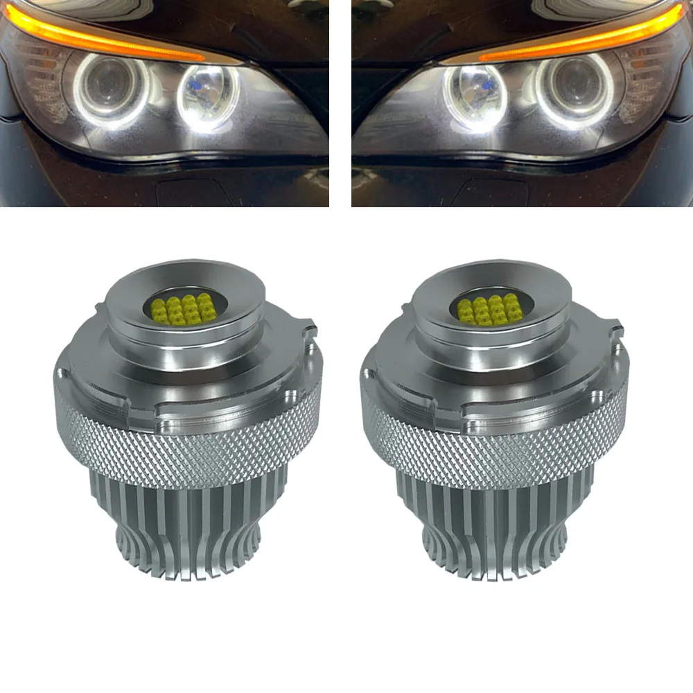 

2Pcs 160W For BMW 5-Series E60 E61 LCI LED Halo Ring Car Headlight Bulb Xenon White Canbus No Error Angel Eyes LED Marker Light