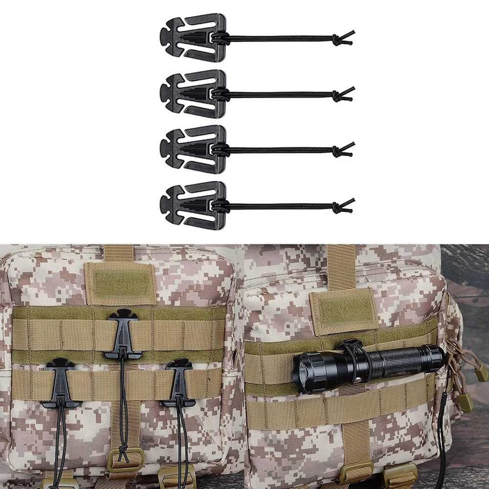 Mini Pack of Molle Attachment Accessory For Tactical Backpack Vest 13pcs With Belt Keychain D-Ring Grimlock Carabiner Molle Gear