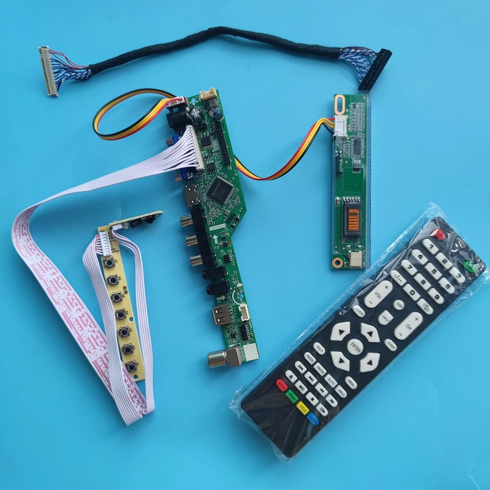 

Kit For LP141WX1 30Pin 14.1" 1CCFL 60HZ 1280x800 TV controller board LCD panel LVDS VGA AV USB RF Remote+Inverter+keyboard