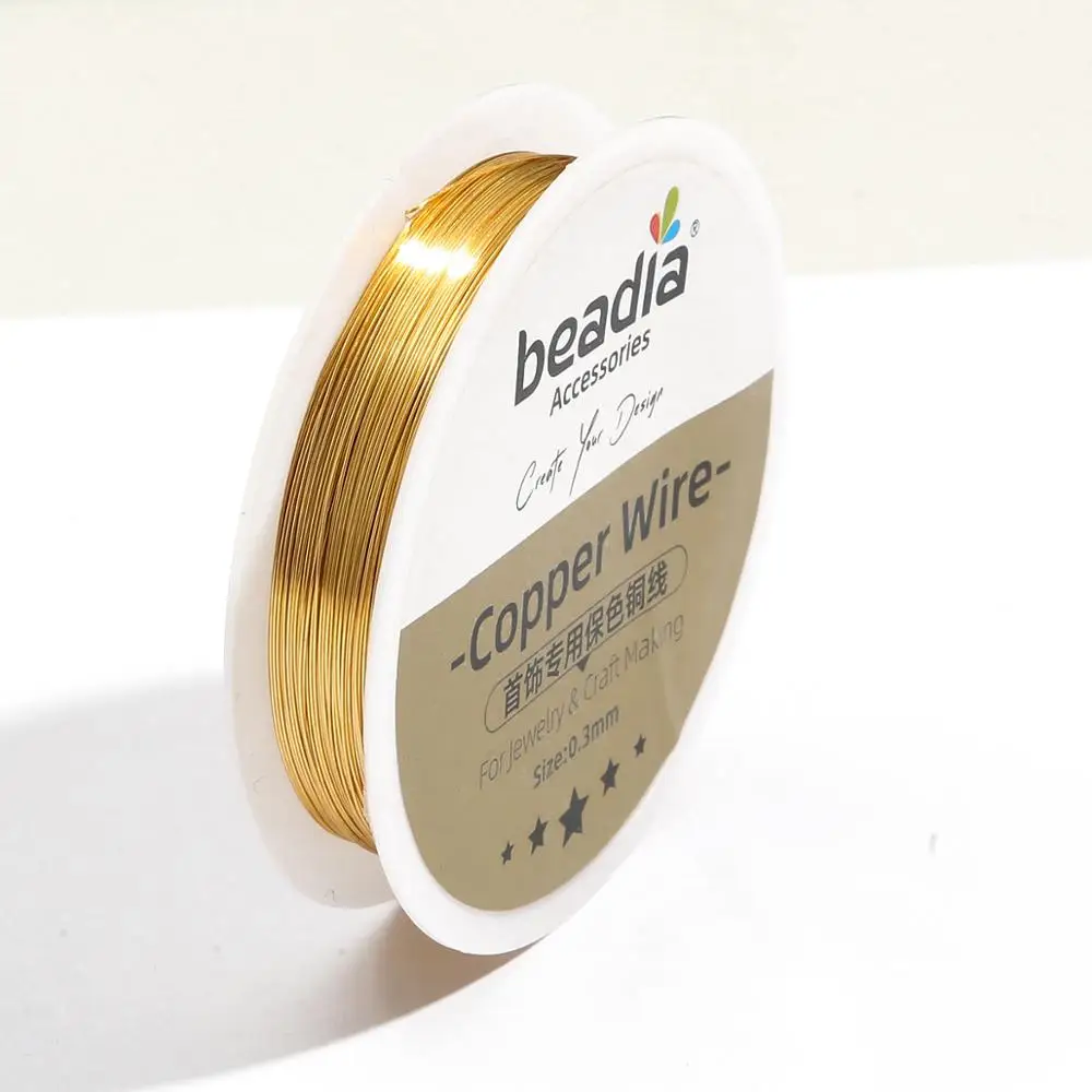 Colorfast Copper Wire For Bracelet Necklace Jewelry DIY Accessories 0.3/0.4/0.5/0.6/0.8/1.0mm Craft Beading Wire