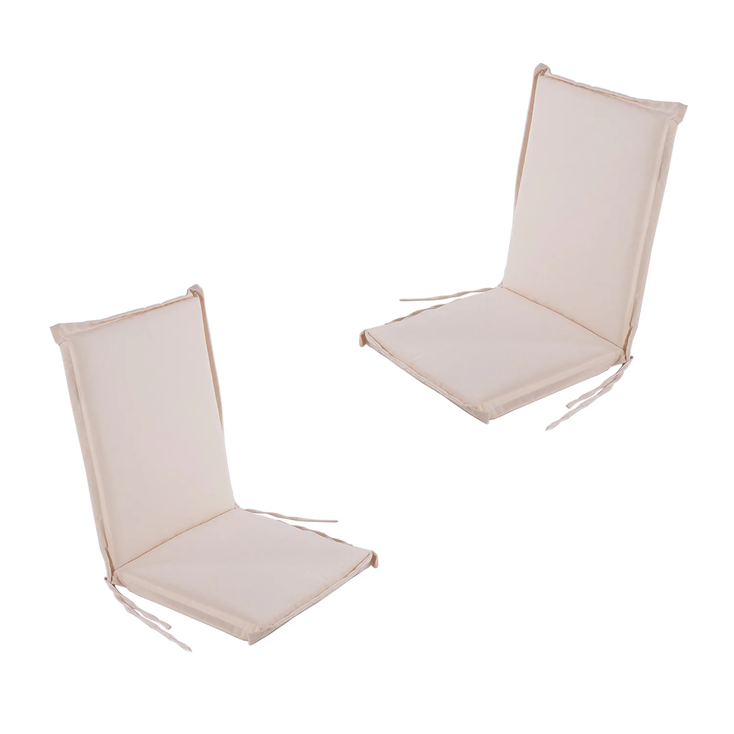 2 Pack standard reclining garden chair cushions beige, size 92x42x4 cm, removable, outdoor cushions, garden cushion, outdoor pillows, chair and armchair cushions