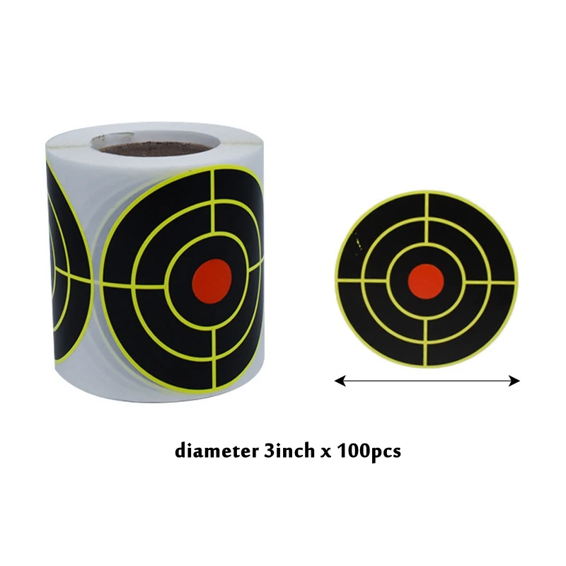 Splatter Targets for Shooting 3 Inch Reactive Paper Target Stickers 200 Self Adhesive Target Roll for BB Gun, Pellet Gun, Airsof