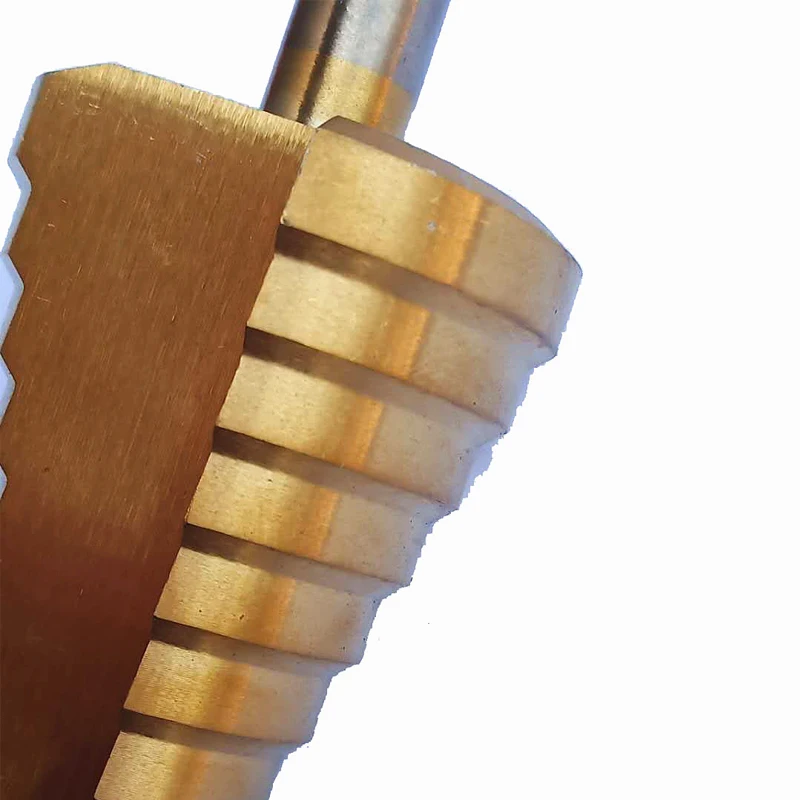 4-39Mm High Speed Steel Round Handle Straight Groove Pagoda Drill Titanium-Plated Step Drill Tools Accessories
