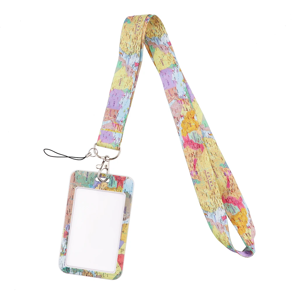 

JF303 карта мира Новинка модный шнурок держатель для кредитных карт сумка для удостоверения личности мультяшный Студент женщины Путешествие банковский автобус визитница Обложка значок