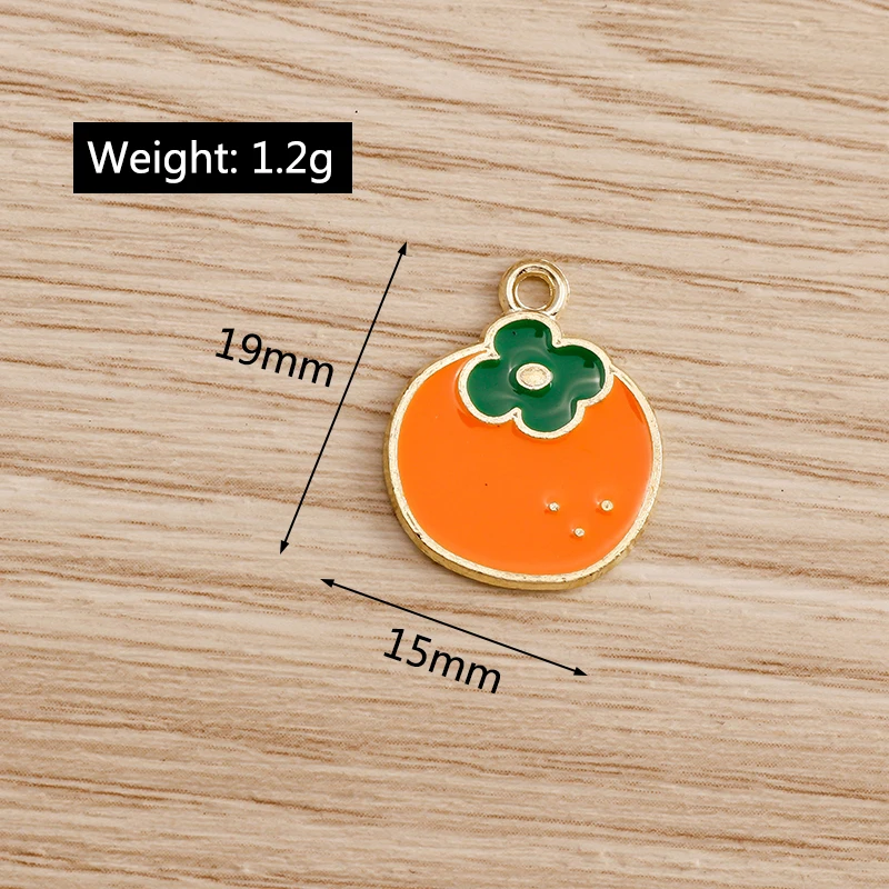 10 teile/los Emaille Charms für Ohrringe Anhänger Halsketten Obst Erdbeere Ananas Banane Orange Charms Handgemachte Schmuck Machen – Detail 13