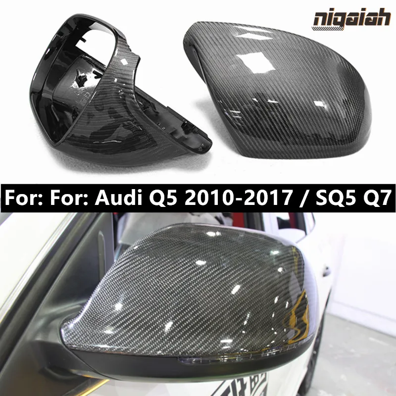 For 2010-2017 Audi Q5 Carbon Fiber Rear View Mirror Cover Replacement for SQ5 Q7 Side Door Wing Mirror Caps With Side Assist