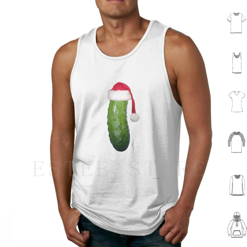 Christmas Pickle Tank Tops Vest Sleeveless Christmas Pickle Gherkin Weird Bizarre Strange Weird Up Oddity Xmas