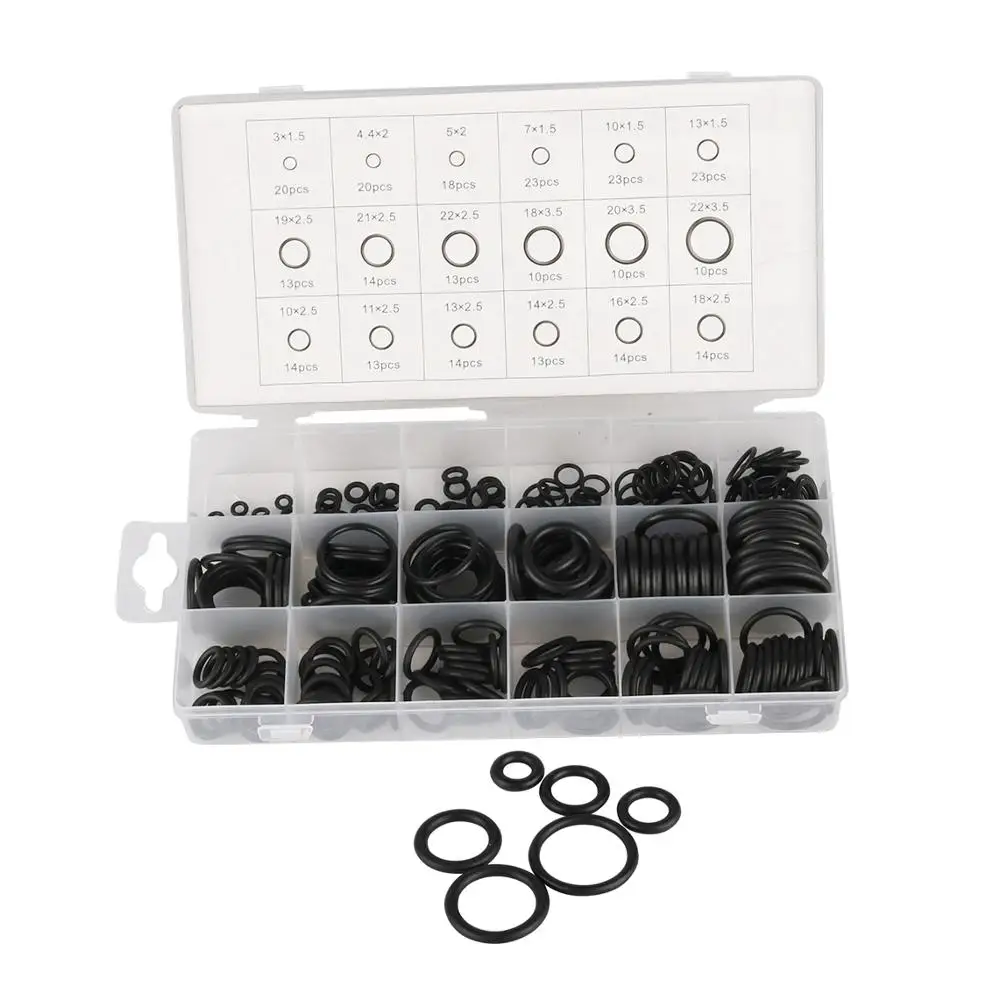 

5 Type Seal O-Ring Assortment Kit NBR Rubber Seal Rings Different Sizes Washer Gaskets Plastic Box Package