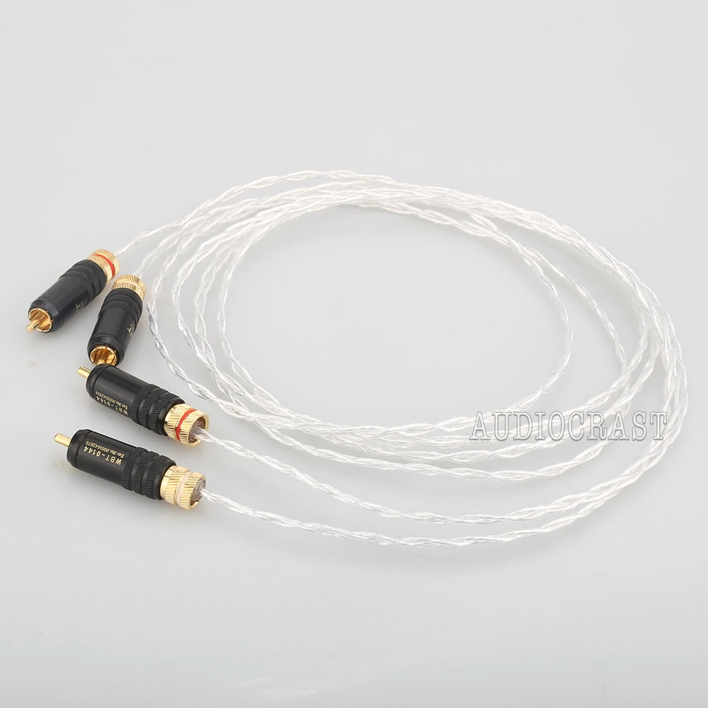 New OCC Silver Plated RCA Interconnect Cable Stereo Hi-Fi Audio Analogue Lead RCA TO RCA Audio Cable Phono RCA HIFI For CD/AMP