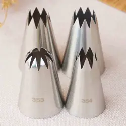 Boquilla de tubería de estrella abierta, herramientas de decoración de pasteles de acero inoxidable, boquillas para glaseado, puntas de pastelería grandes, #353, 354, 359, 362