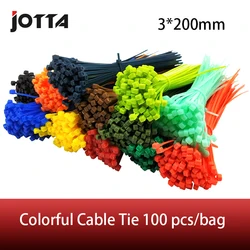 3*200mm Self-locking Nylon Cable Ties 8 inch 100pcs 12 color Plastic Zip Tie  binding wrap straps