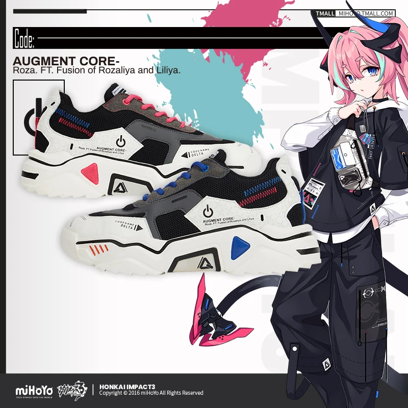 

3D Game Honkai Impact 3 Cosplay Anime Sneakers Fervent Tempo Theme Colorblock Fashion Shoes Halloween Accessories Xmas Gift