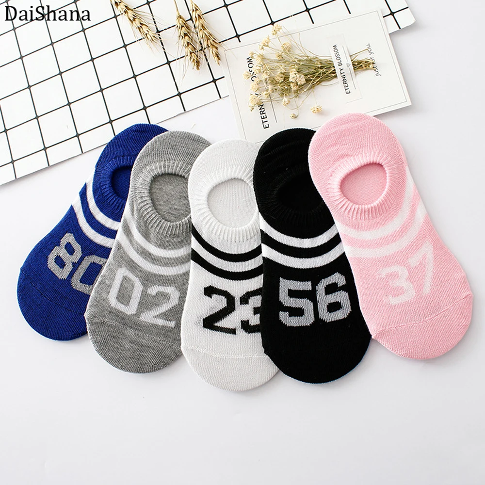 

Summer Digital Woman Cotton Invisble Stripe Motion Socks Low Ankle boy boat Casual slippers comfortable breathable socks 1Pair.