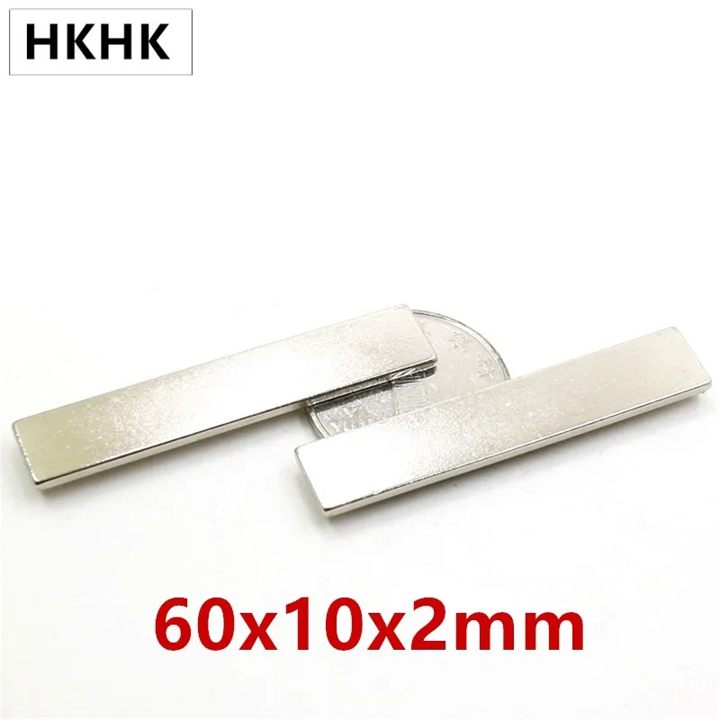 

5-50pcs/lot Neodymium Magnet 60*10*2 Strong NdFeB Rare Earth magnets 60x10x2 mm Magnets for moto Thickness 2mm Strip magnet 60mm