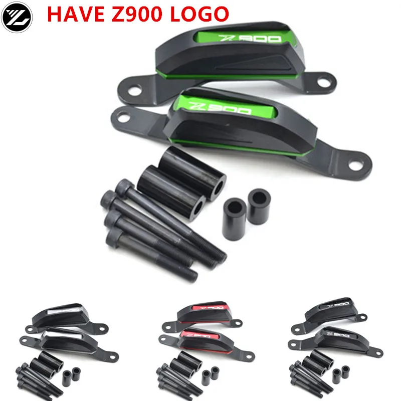 Für KAWASAKI Z 900 2016 2017 2018 Z900 LOGO Motorrad CNC Rahmen Crash Pad Motor Fall Sliders Körper Rahmen Guad protector