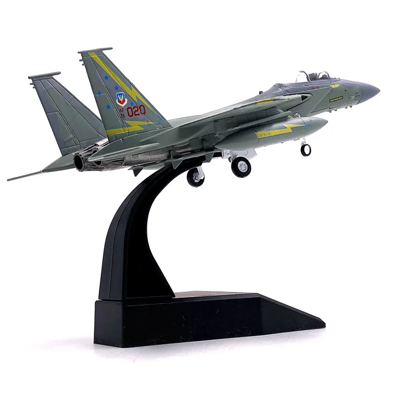 Diecast 1:100 Scale US  F-15C Strike Eagle Military F15 Fighter Model Metal Toy Aircraft for Collection Souvenir