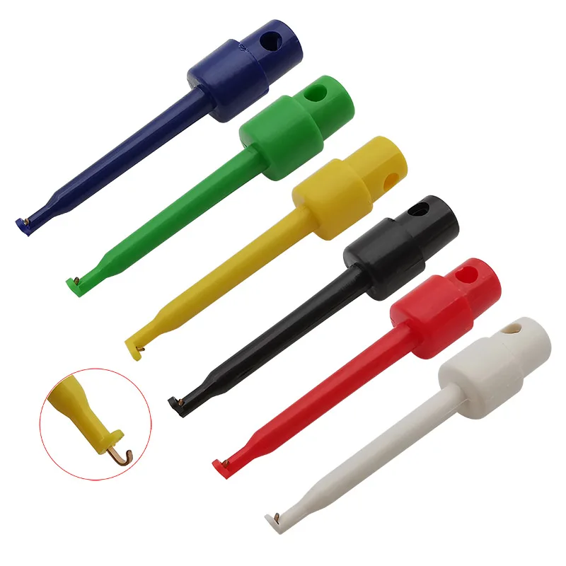 5 sztuk 58mm pojedynczy testowy hak zacisk zaciski krokodylkowe sondy testowe zacisk do testowania elektronicznego multimetr IC Grabber sondy haki — zdjęcie 4