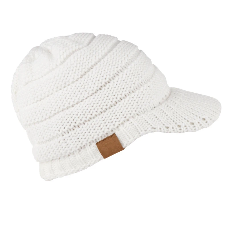 2019 NEW Style Pure Colour Hat  Adult Women Men Winter Crochet Hat Knit  Warm Baseball Cap Visor Cap High Quality Z39